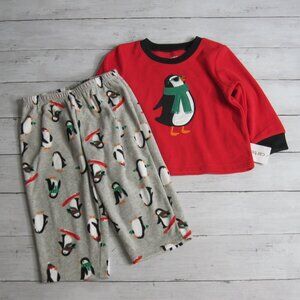 Carter's Fleece Pajama Set Baby Boy's Size 18 Months Penguin Christmas